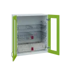 MBH - 65S2 horní skříňka boxová, 2-dveřová, prosklená, 770x654x440, korpus bílý, dvířka jarní zeleň